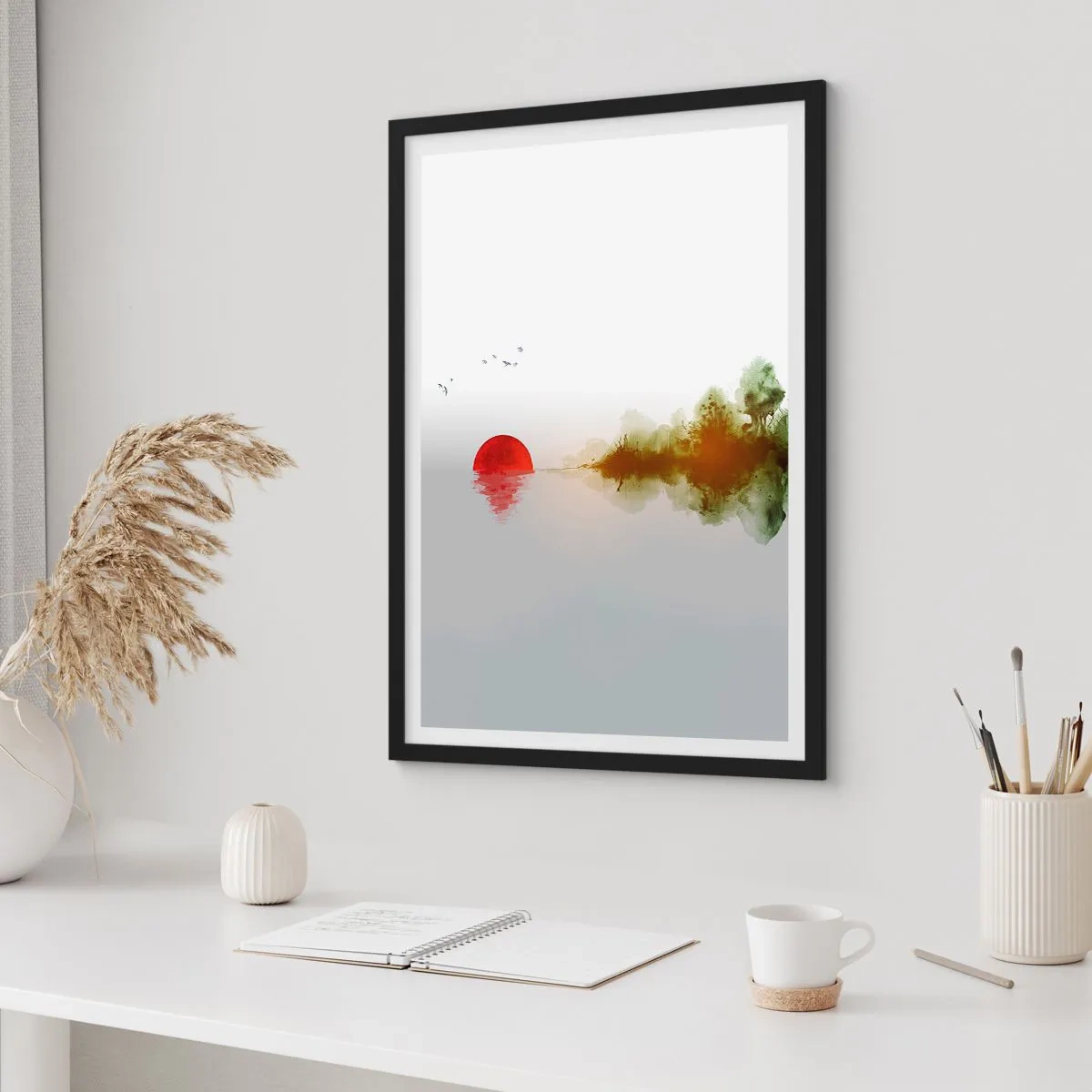 Poster în ramă neagră - Promisiune de liniște - 50x70 cm