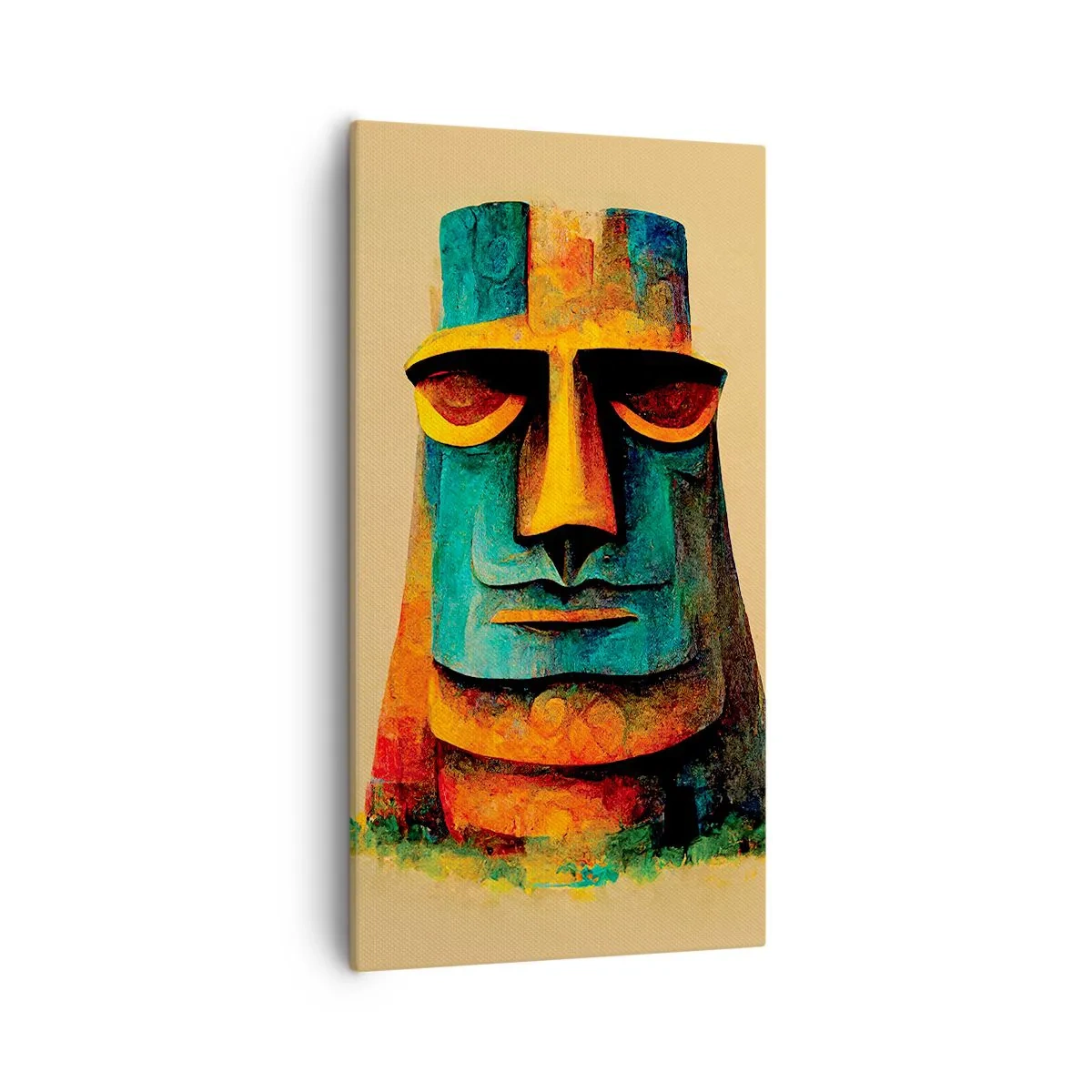 Tablou pe pânză - Statuie, dar simpatică - 55x100 cm