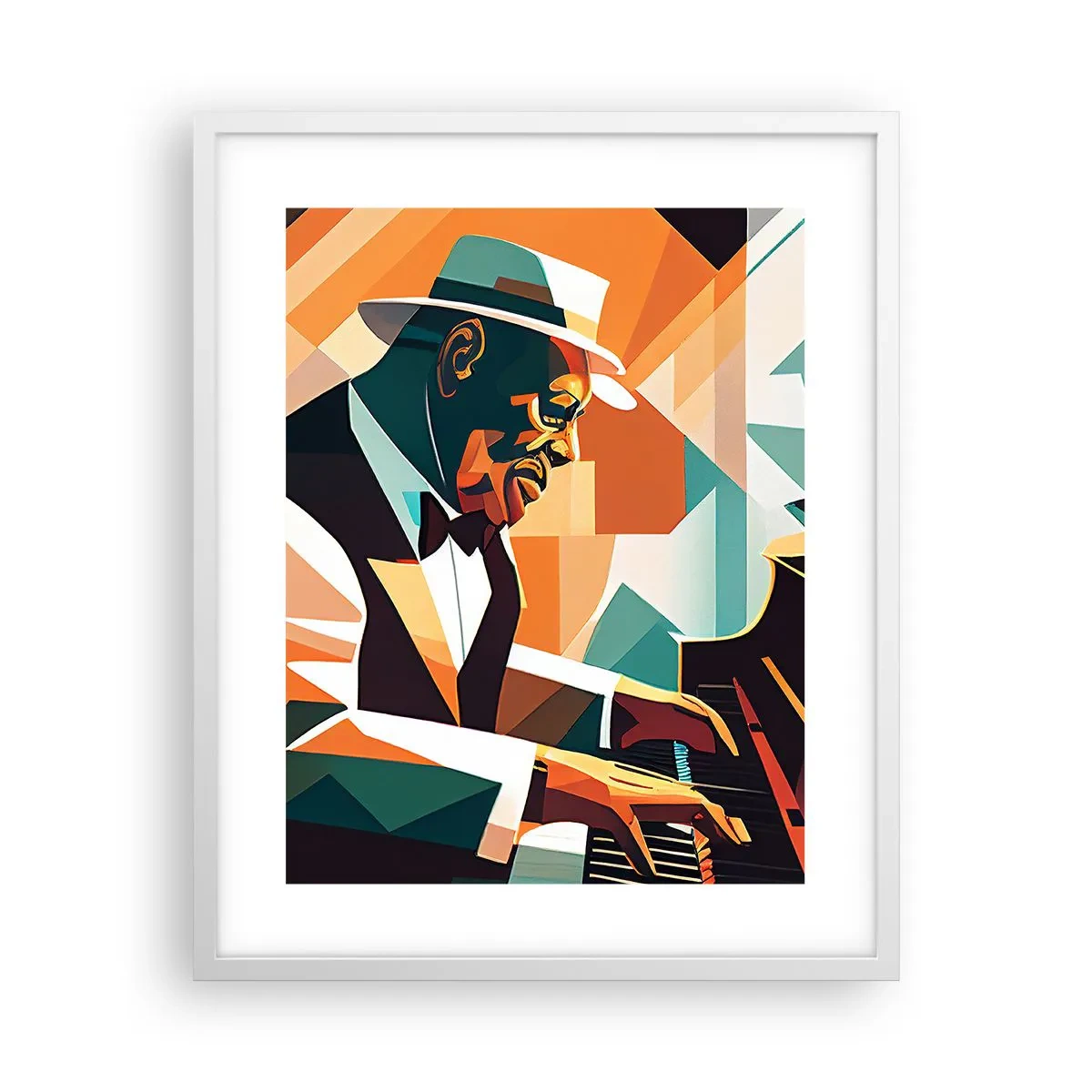 Poster în ramă albă - Numai jazz - 40x50 cm