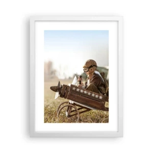 Poster în ramă albă - Porniți spre vis - 30x40 cm