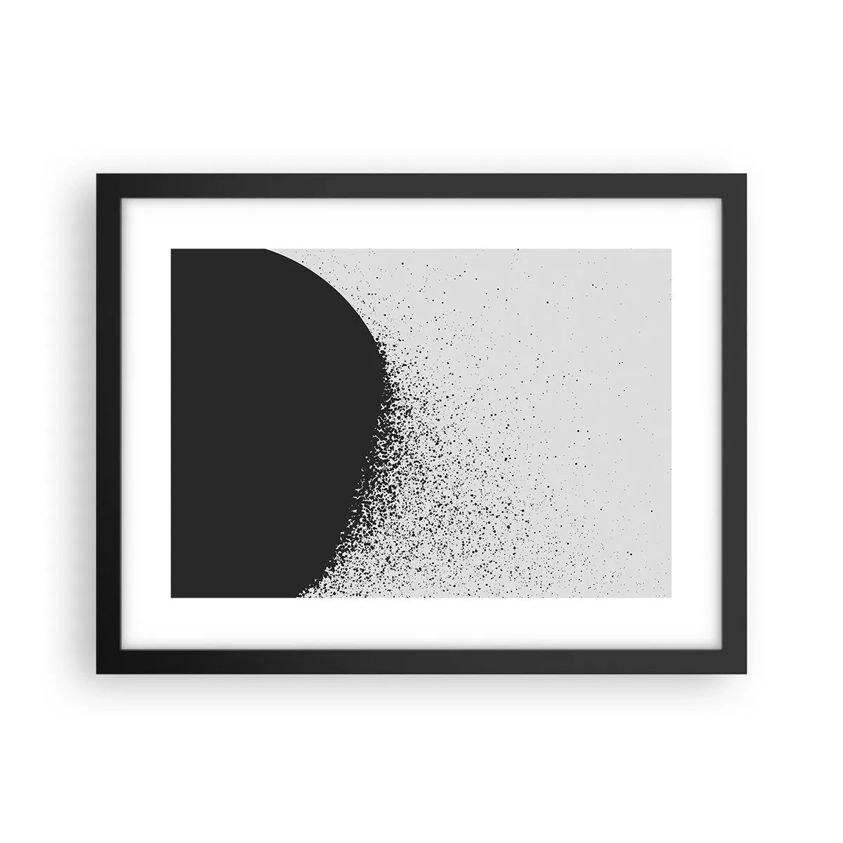 Poster în ramă neagră - Mișcarea particulelor - 40x30 cm
