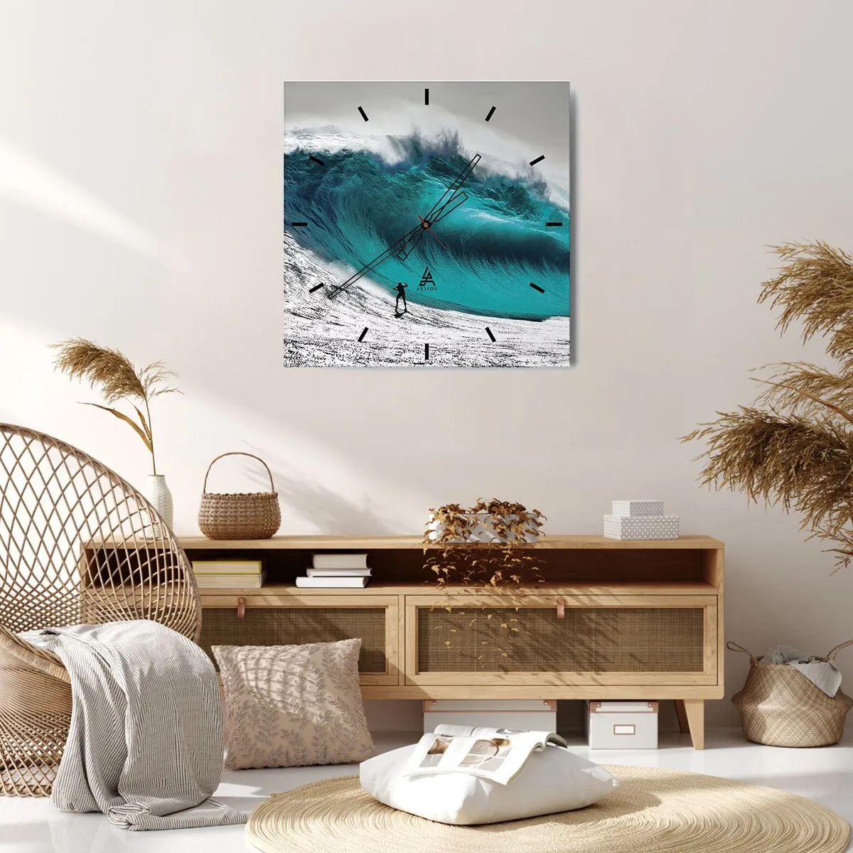 Ceas de perete - Ceas pe sticlă - Provocare acceptată - 40x40 cm