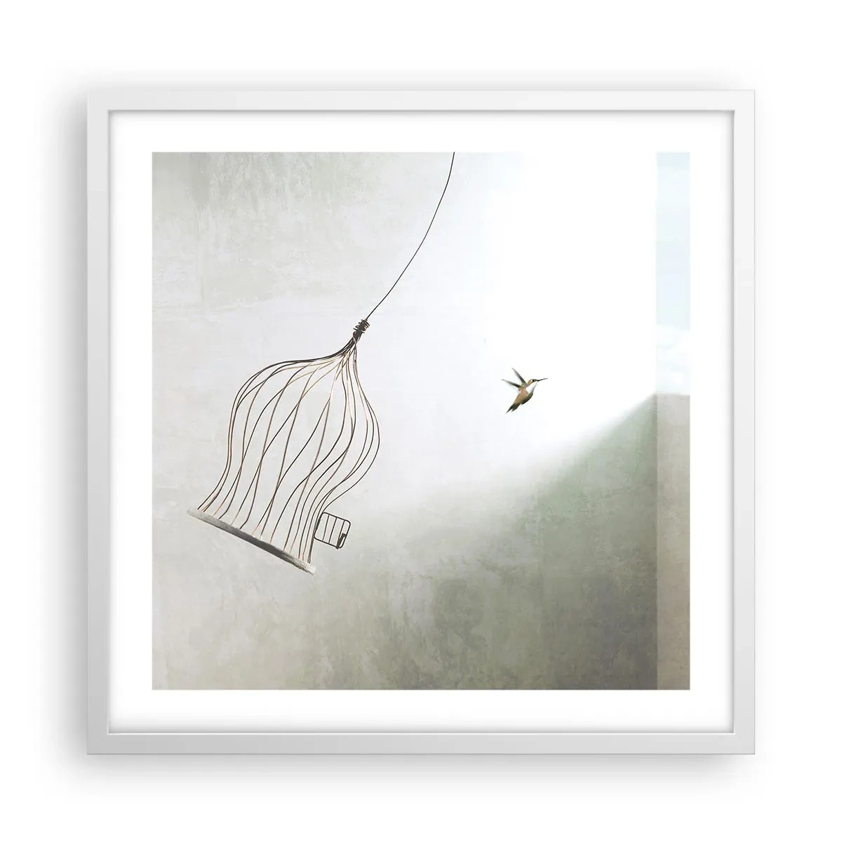 Poster în ramă albă - Eliberat - 50x50 cm