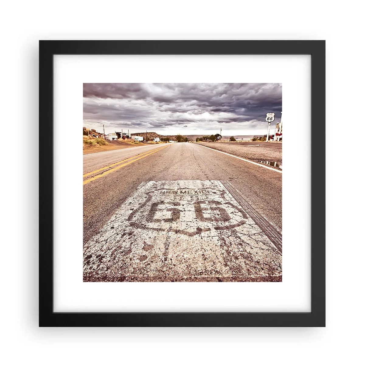 Poster în ramă neagră - Mother Road - o legendă americană - 30x30 cm