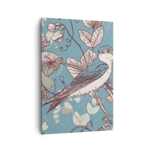 Tablou pe pânză - Ciripit în florile albe - 70x100 cm