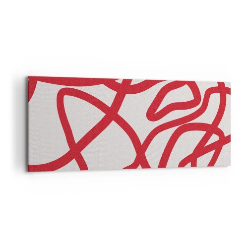 Tablou pe pânză - Roșu pe alb - 120x50 cm