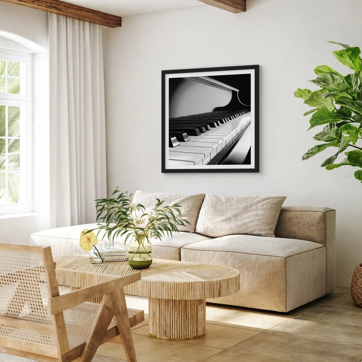 Poster în ramă neagră - Armonia formelor și a culorilor - 30x30 cm