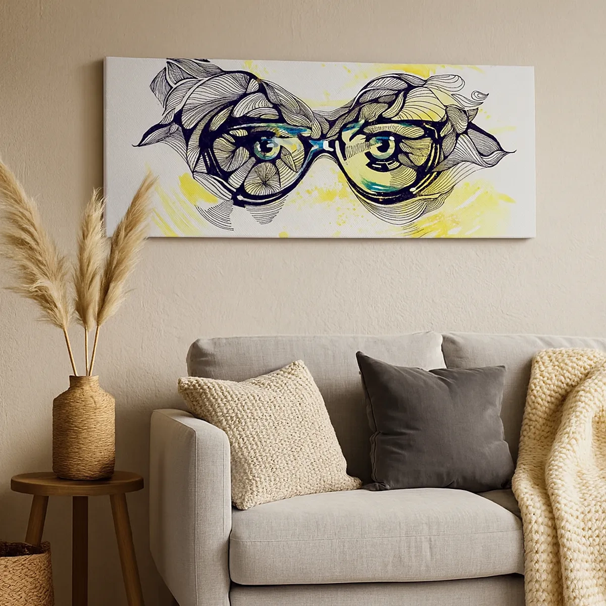 Tablou pe pânză - Prin ochelari albaștri - 30x30 cm