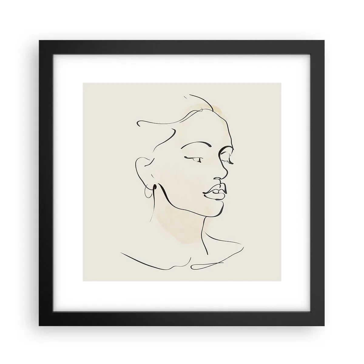 Poster în ramă neagră - Cu o linie sigură - 30x30 cm