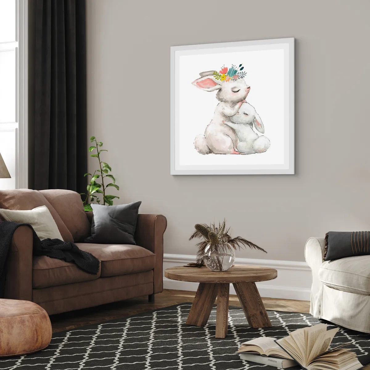 Poster în ramă albă - Ca la mama - 50x50 cm