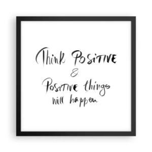 Poster în ramă neagră - Cum să trăim bine? - 40x40 cm