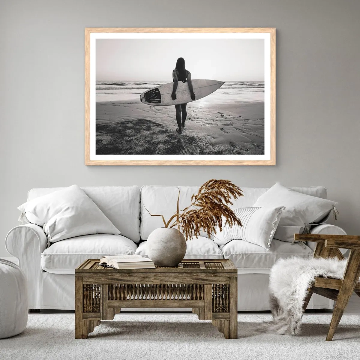 Poster în ramă de stejar deschis - Fiica valului mării - 40x30 cm