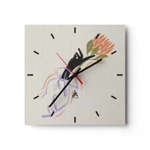 Ceas de perete - Ceas pe sticlă - Atingere surorială - 30x30 cm