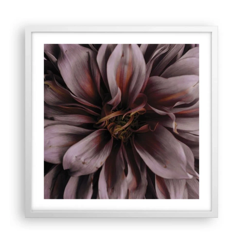 Poster în ramă albă - Inimă florală - 50x50 cm