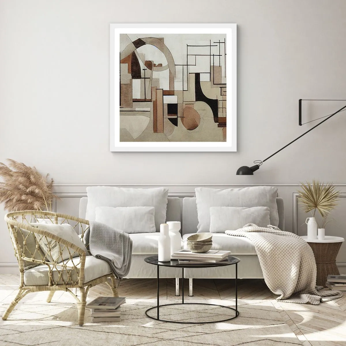 Poster în ramă albă - Peisaj urban 2.0 - 60x60 cm