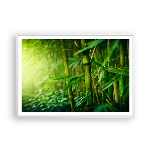 Poster în ramă albă - Cunoașteți verdeața în sine - 100x70 cm