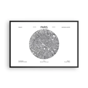 Poster în ramă neagră - Anatomia Parisului - 91x61 cm