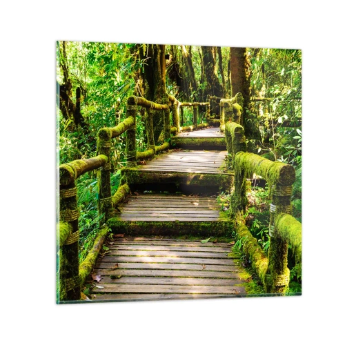 Tablou pe sticlă - Coridorul verde - 30x30 cm