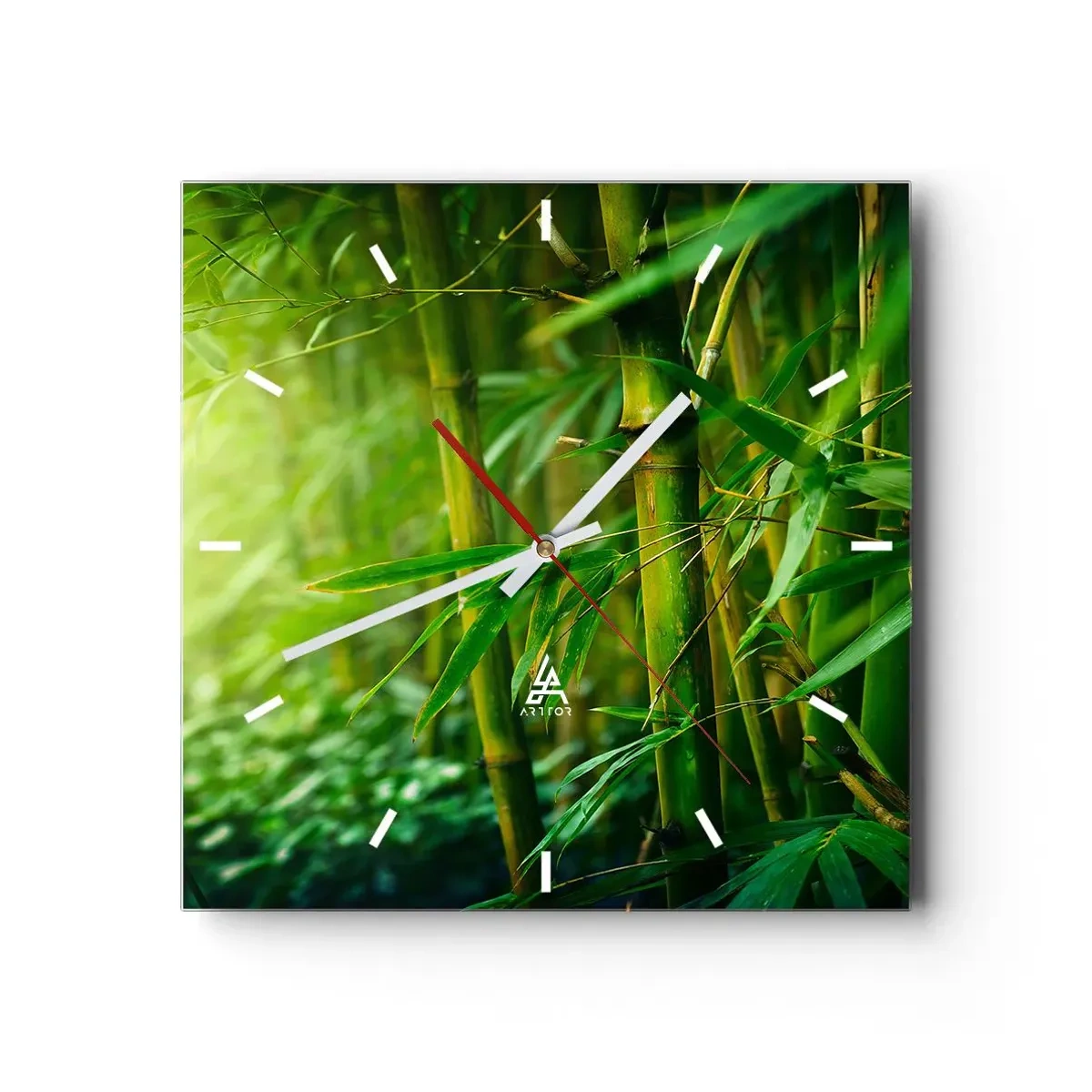 Ceas de perete - Ceas pe sticlă - Cunoașteți verdeața în sine - 30x30 cm