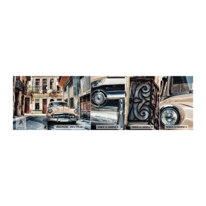 Mostră tapet autocolant Deluxe Sticker - O siestă în Havana - Mașină de epocă, Arhitectură, Oraș - 100x30 cm