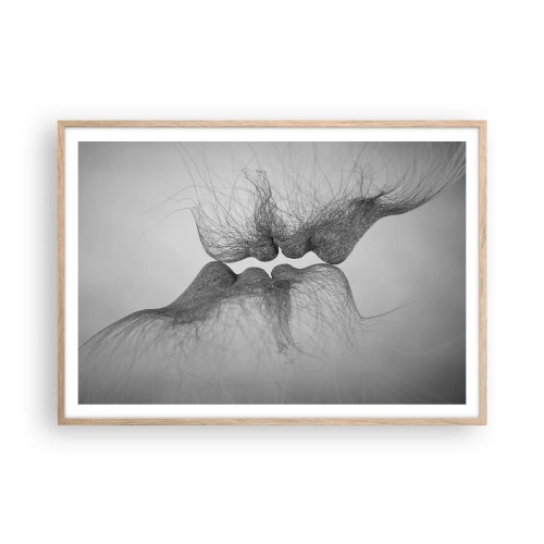 Poster în ramă de stejar deschis - Sărutul vântului - 100x70 cm