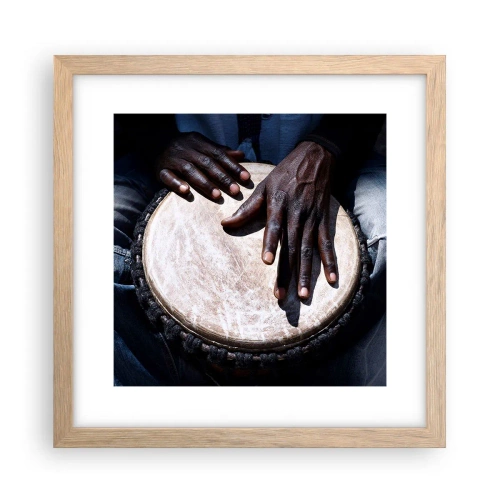 Poster în ramă de stejar deschis - Trăiește în ritmul tău - 30x30 cm