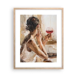 Poster în ramă de stejar deschis - Gustul unui moment bun - 40x50 cm