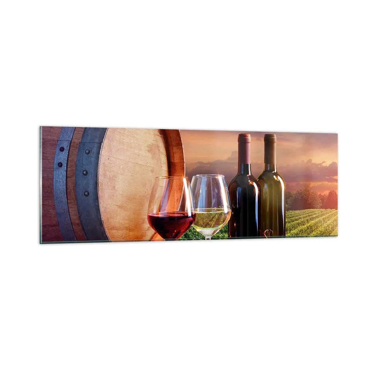 Tablou pe sticlă - Aici viața are un gust - 90x30 cm