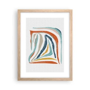 Poster în ramă de stejar deschis - Abstracție prietenoasă și zâmbitoare - 30x40 cm