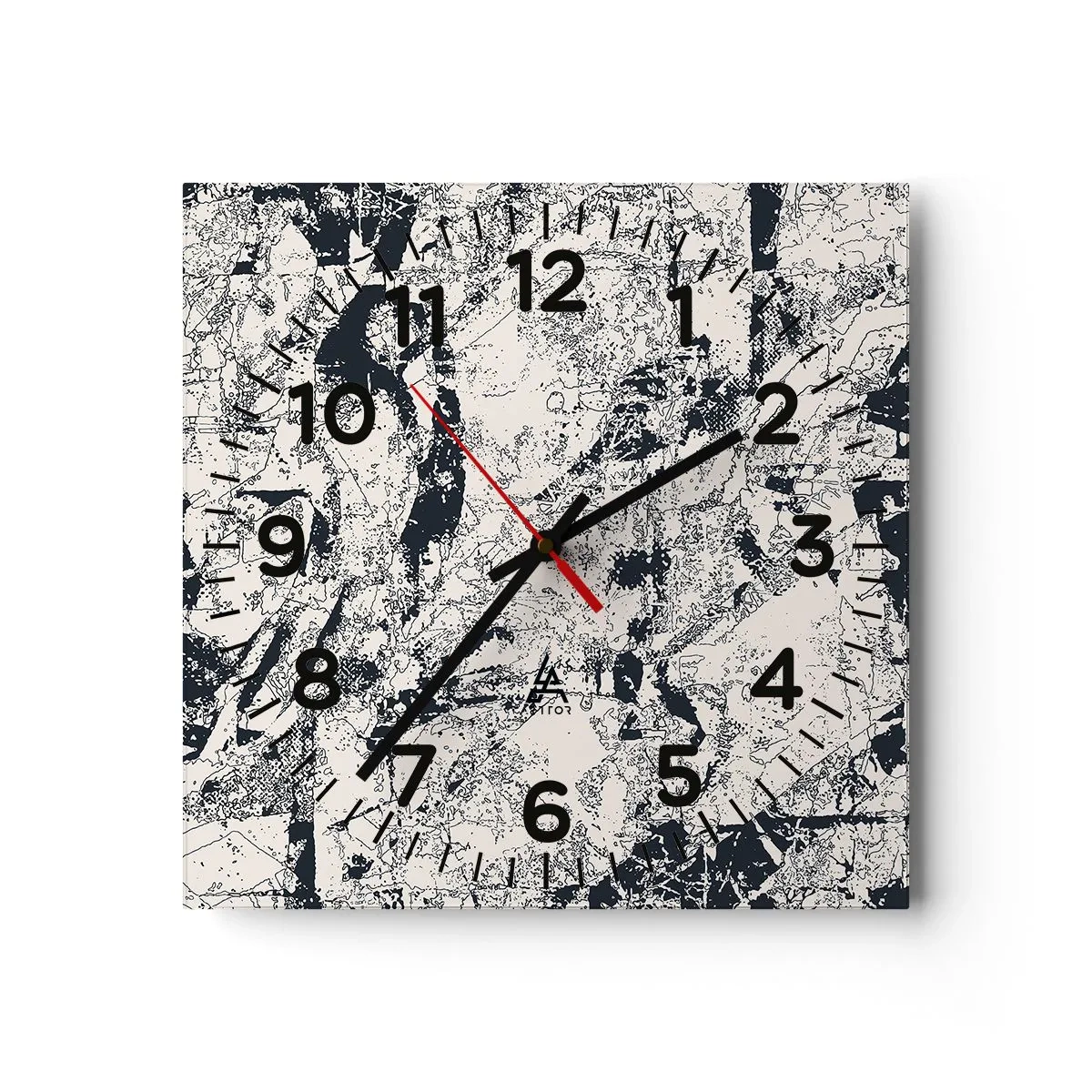 Ceas de perete - Ceas pe sticlă - Întrepătrunderea contrariilor - 40x40 cm