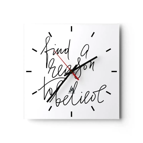 Ceas de perete - Ceas pe sticlă - Este posibil - 30x30 cm