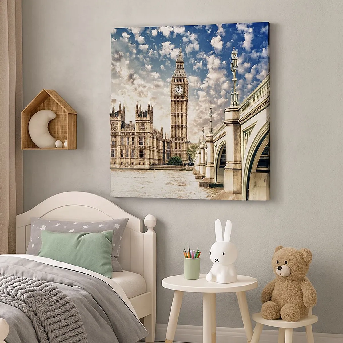 Tablou pe pânză - Nori de pene deasupra Tamisei - 30x30 cm