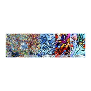Mostră tapet autocolant Deluxe Sticker - Vitraliu de picături - Abstracția, Bucată, Grafică - 100x30 cm