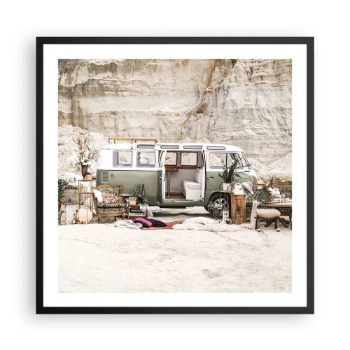 Poster în ramă neagră - Să înceapă călătoria - 60x60 cm