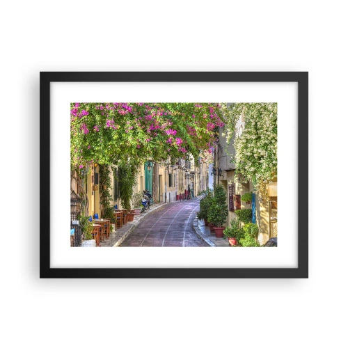 Poster în ramă neagră - Alee înfloritoare - 40x30 cm