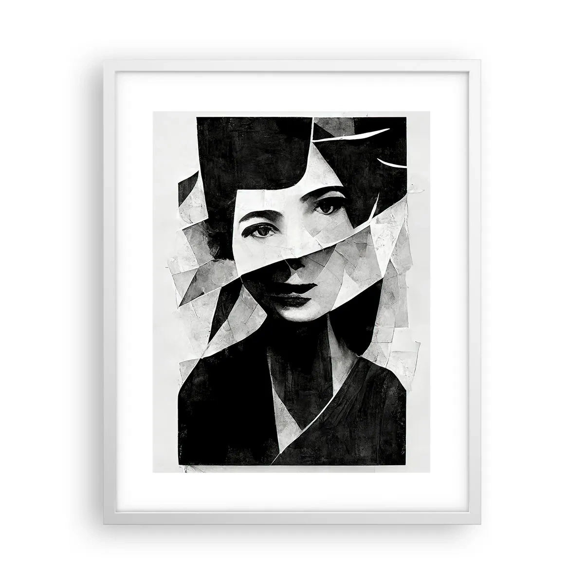 Poster în ramă albă - Cine ești? - 40x50 cm