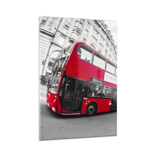 Tablou pe sticlă - Londra în mod tradițional - by bus - 50x70 cm