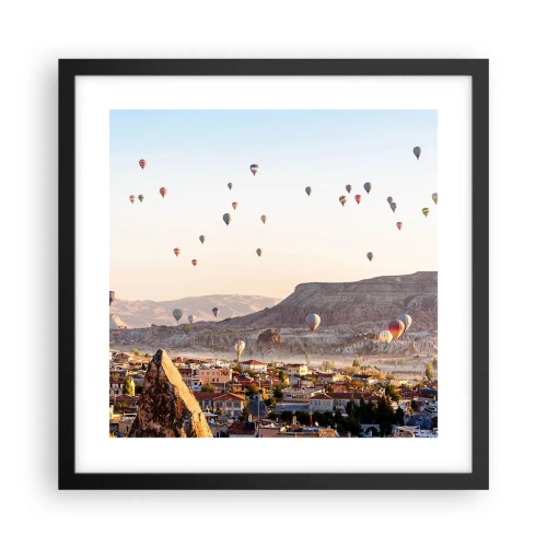 Poster în ramă neagră - Ca niște nave pe cer - 40x40 cm