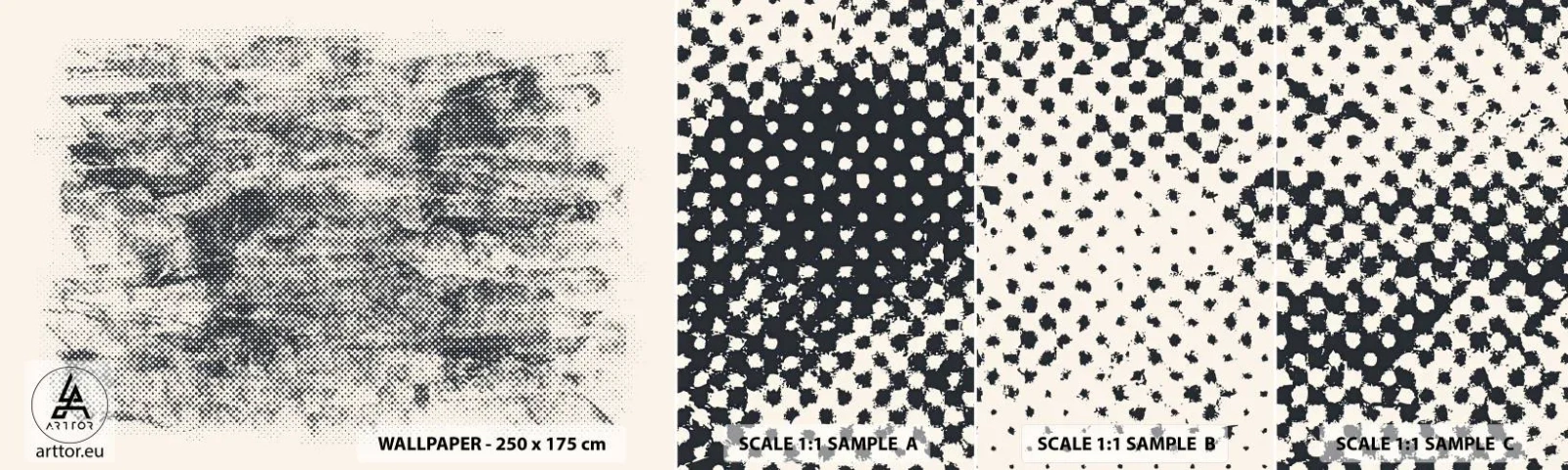 Mostră tapet autocolant Deluxe Sticker - Compoziție cețoasă - Abstracția, Bucată, Model modern - 100x30 cm