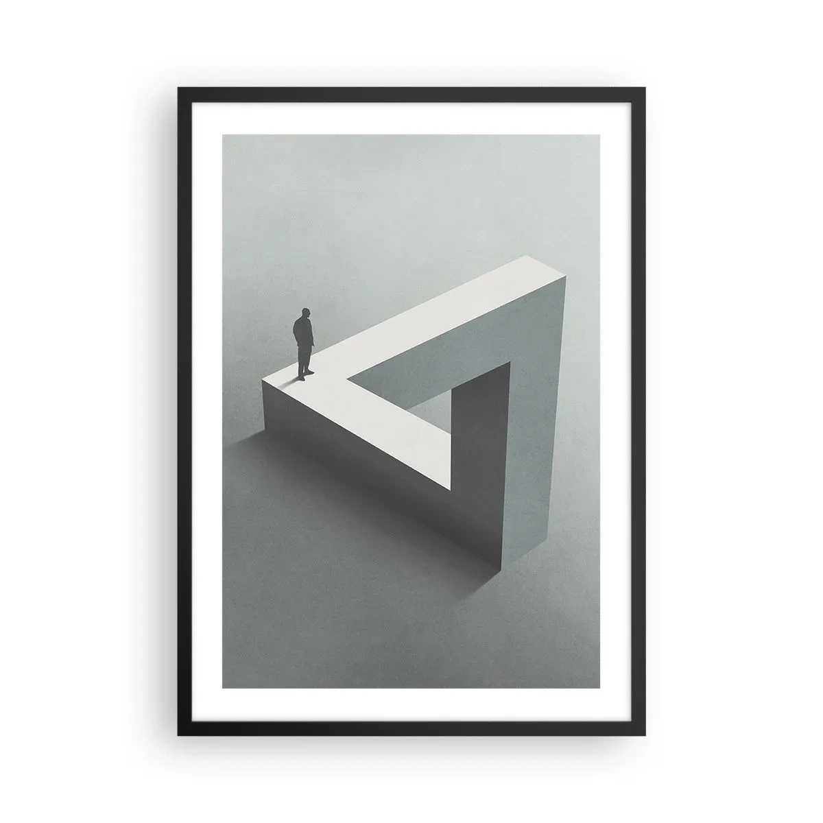 Poster în ramă neagră - O figură pe o figură geometrică imposibilă - 50x70cm - Și totuși este posibil - Decorațiune modernă pentru perete pentru living și dormitor ARTTOR