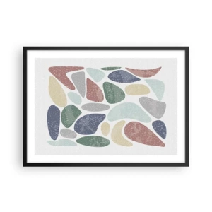 Poster în ramă neagră - Un mozaic de culori pudrate - 70x50 cm