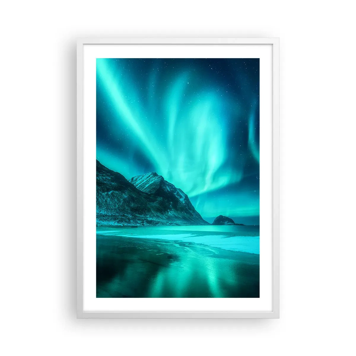 Poster în ramă albă - Minunile din nord - 50x70 cm