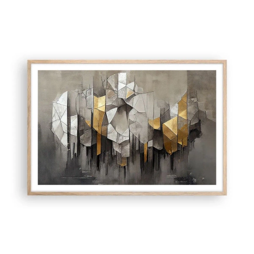 Poster în ramă de stejar deschis - Compoziție de gheață și lumină - 91x61 cm