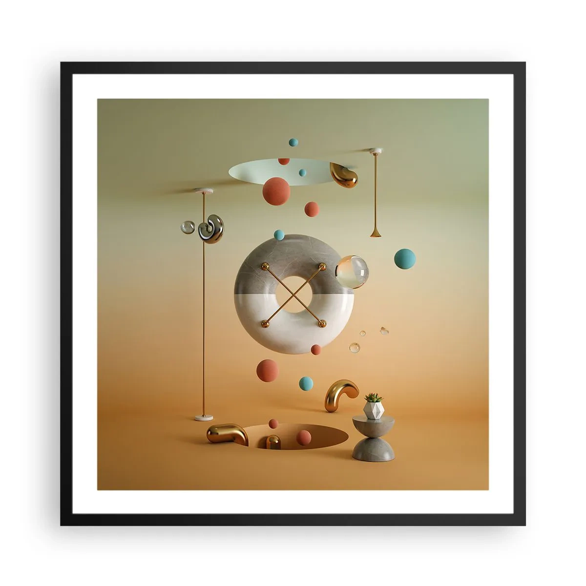 Poster în ramă neagră - Orice se poate întâmpla - 60x60 cm