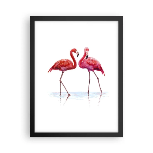 Poster în ramă neagră - Pink randez-vous - 30x40 cm