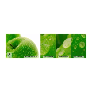 Mostră tapet autocolant Deluxe Sticker - Prospețime verde rece - Fructe, Măr, Gastronomie - 100x30 cm