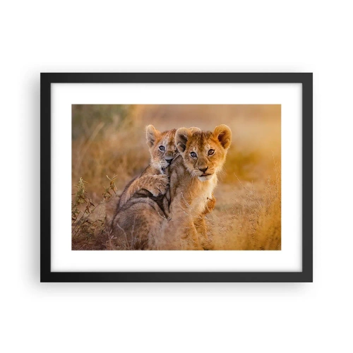 Poster în ramă neagră - Nu deranjați! Ne distrăm - 40x30 cm