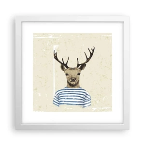 Poster în ramă albă - Pentru că îmi plac cămășile cu dungi! - 30x30 cm