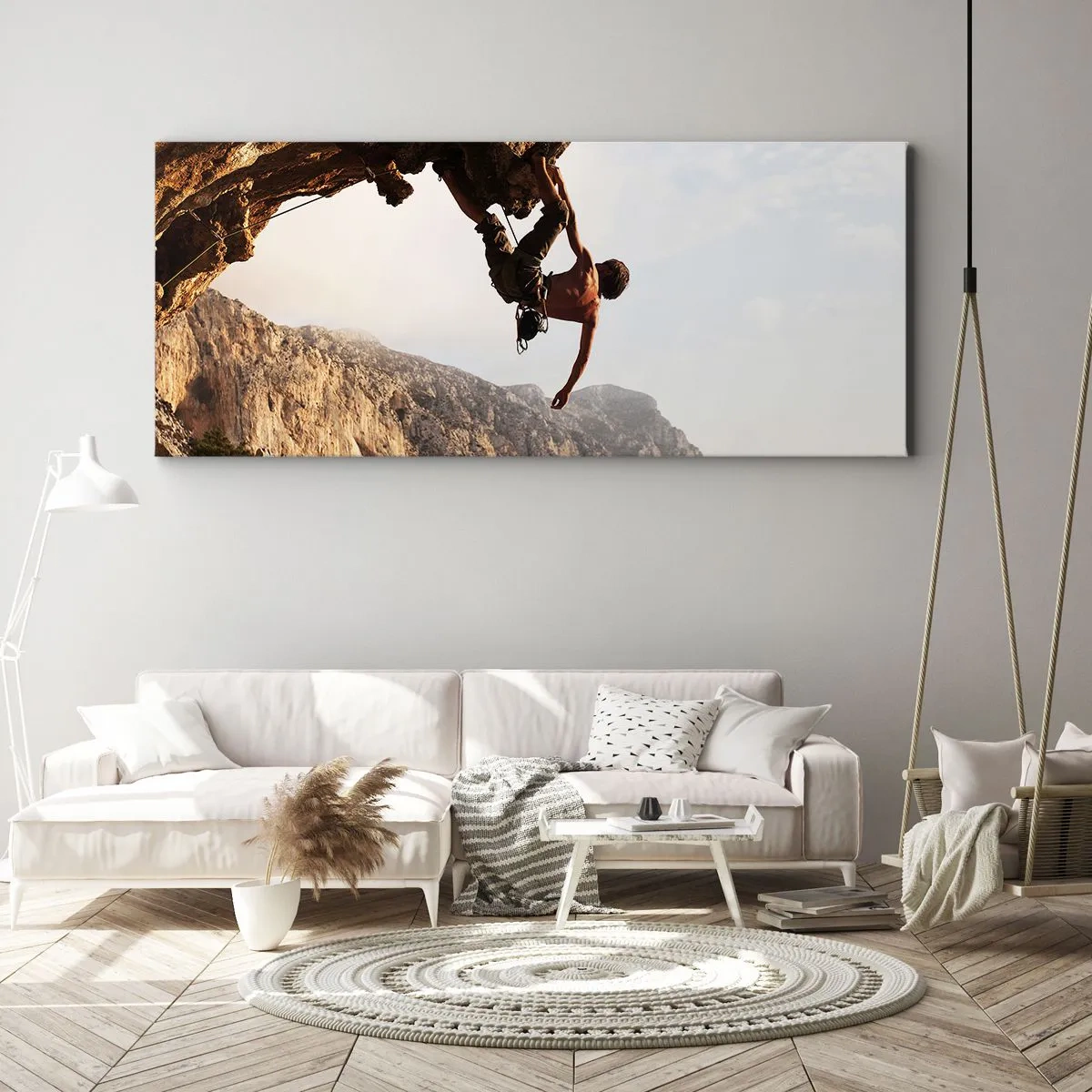 Tablou pe pânză - Lumea s-a micșorat într-un pumn pe un afloriment de bolovani - 100x40 cm
