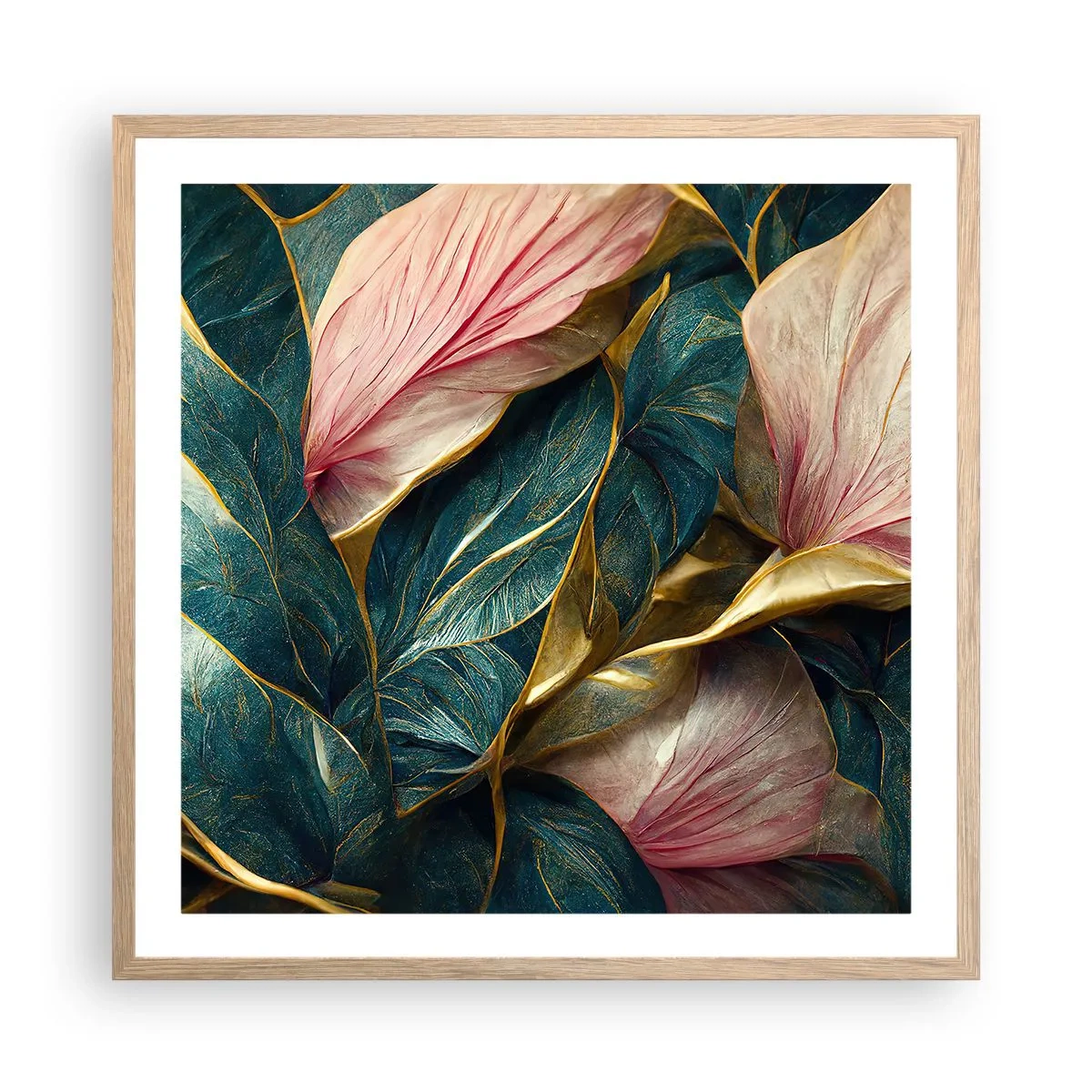 Poster în ramă de stejar deschis - Eleganța naturală și stil - 60x60 cm